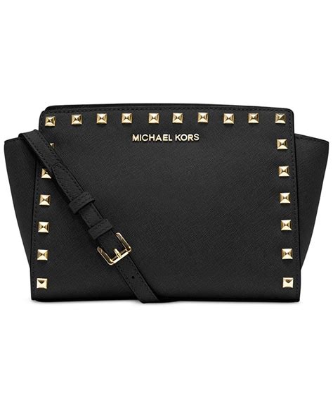 michael michael kors selma stud medium messenger macy& 39|MICHAEL Michael Kors Selma Medium Messenger .